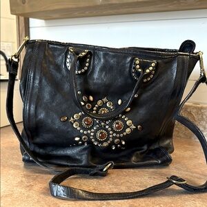 Campomaggi Black Embellished Shoulder Bag